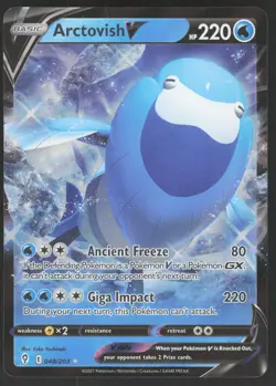 Arctovish V 048/203 Ultra Rare Pokemon TCG SWSH07: Evolving Skies NM - Image 1