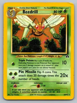 BEEDRILL 18/75 RARE NEO DISCOVERY POKEMON DMG - Image 1