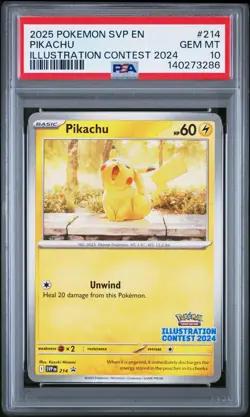 Pikachu 214 Illustration Contest 2024 Svp En-sv Black Star Promo Pokemon PSA 10 - Image 1