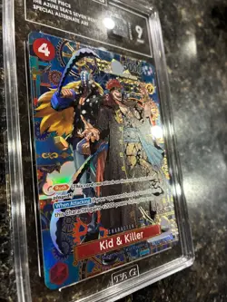 2026 ONE PIECE OP14 EB04 THE AZURE SEA'S SEVEN 003 KID & KILLER SP TAG 9 not psa - Image 3