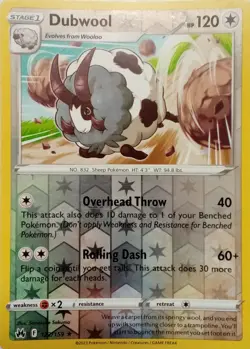 122/159 DUBWOOL REVERSE HOLO CROWN ZENITH POKEMON CARD - Image 1