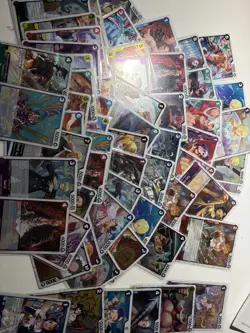 ONE PIECE LOT OVER 50 Rare Sleeved Cards TCG CCG all foil and sparkle - Image 1