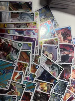 ONE PIECE LOT OVER 50 Rare Sleeved Cards TCG CCG all foil and sparkle - Image 2
