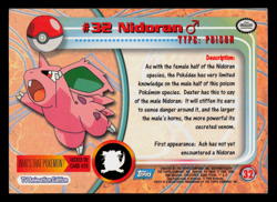 LP - Pokemon Topps Nidoran #32 TV Animation Edition Series 1 (Blue Logo) - Image 2