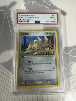 2005 POKEMON EX DEOXYS #73 SLAKOTH-REVERSE FOIL PSA 9 Mint - Image 1