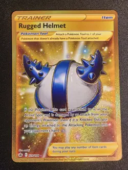 Rugged Helmet 228/198 - Chilling Reign- Full Art Gold Secret Holo - Pokemon NM - Image 1
