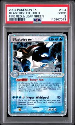 2004 POKEMON EX FIRE RED & LEAF GREEN #104 BLASTOISE EX-HOLO PSA 2 - Image 1
