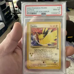 Pokemon TCG Black Star Promo Zapdos "Aoki" Error WOTC 2000 PSA 10 - Image 1