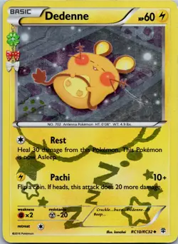 Pokemon Generations Dedenne RC10/RC32 Reverse Holo MP - Image 1