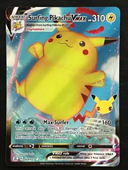 Pokemon Surfing Pikachu VMAX - Celebrations - 009/025 NM7 - Image 1