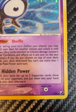 Unown (A) A/28 Unseen Forces Holo Lightly Played Vintage 2005 Pokemon TCG Rare - Image 4