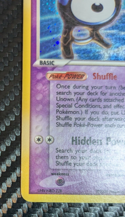 Unown (A) A/28 Unseen Forces Holo Lightly Played Vintage 2005 Pokemon TCG Rare - Image 5