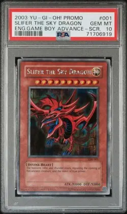 Yugioh! Slifer The Sky Dragon - GBI-001 PSA 10 Secret Rare Game Boy Promo - Image 1
