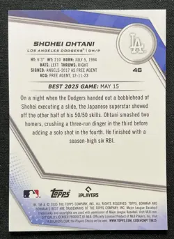 2025 Bowman's Best #46 Shohei Ohtani Wave Refractors - Image 2