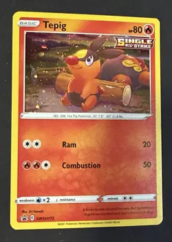 HD SWIRL Pokemon Tepig SWSH172 Black Star Promo Holo HP Swirl💫Pokemon TCG - Image 2
