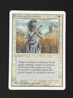 MTG SWORDS TO PLOWSHARES Unlimited Regular NM/MT Uncommon Magic The Gathering - Image 1