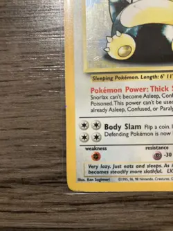 1999 Pokemon Jungle Snorlax Holo 11/64 No Symbol Error Misprint MP Rare Vintage - Image 4