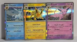 Holo Rare Prismatic Eeveelutions Espeon Jolteon Glaceon Pokemon TCG 3 Card Lot - Image 1