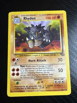 1995, 96, 98 base set Pokemon card Rhydon #112 45/64 - Image 1