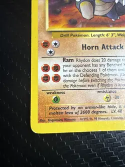 1995, 96, 98 base set Pokemon card Rhydon #112 45/64 - Image 4