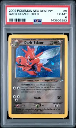 2002 POKEMON NEO DESTINY #9 DARK SCIZOR-HOLO PSA 6 - Image 1