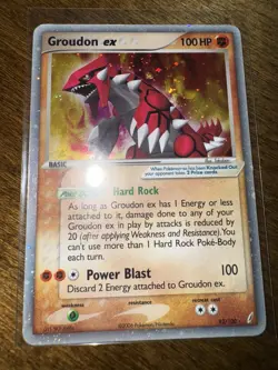 Pokemon TCG Groudon EX Crystal Guardians Holo Card 93/100 LP Condition - Image 1