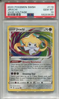 Pokemon Sword & Shield Vivid Voltage Amazing Rare #119 Jirachi PSA 10 - Image 1