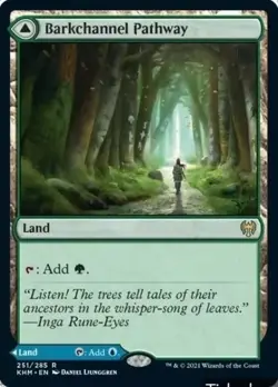 MTG - Kaldheim - Barkchannel Tidechannel Pathway *borderless* (land, rare) - Image 1