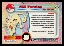 LP - Pokemon Topps Persian #53 TV Animation Edition Series 1 (Black Logo) - Image 2