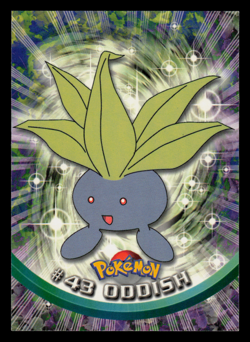 NM - Pokemon Topps Oddish #43 TV Animation Edition Series 1 (Black Logo) - Image 1