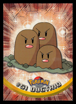 NM - Pokemon Topps Dugtrio #51 TV Animation Edition Series 1 (Black Logo) - Image 1