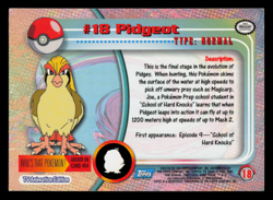LP - Pokemon Topps Pidgeot #18 TV Animation Edition Series 1 (Blue Logo) - Image 2
