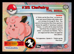NM - Pokemon Topps Clefairy #35 TV Animation Edition Series 1 (Black Logo) - Image 2