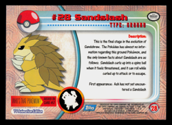 LP - Pokemon Topps Sandslash #28 TV Animation Edition Series 1 (Blue Logo) - Image 2