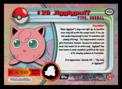 LP - Pokemon Topps Jigglypuff #39 TV Animation Edition Series 1 (Black Logo) - Image 2