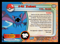 LP - Pokemon Topps Zubat #41 TV Animation Edition Series 1 (Blue Logo) - Image 2