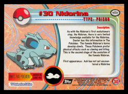 NM - Pokemon Topps Nidorina #30 TV Animation Edition Series 1 (Black Logo) - Image 2