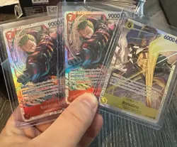 Bandai One Piece Card Game Roronoa Zoro Borsalino Lot - 3 English Cards - Image 1