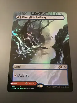 MTG Secret Lair #020 Riverglide / Lavaglide Pathway Borderless Foil NM - Image 1