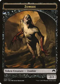 ZOMBIE 2/2 TOKEN MTG - ORI MAGIC ORIGINS 005/014 LP - CHEAP - Image 1