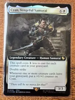 Magic MTG Final Fantasy - Cyan, Vengeful Samurai EXTENDED ART FOIL 0132 - Image 1