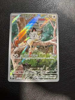 Pokemon TCG Meowth 106/094 Full Art Illustration Rare Holo Phantasmal Flame - Image 1