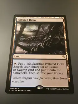 MTG Khans of Tarkir #239 Polluted Delta NM - Image 1