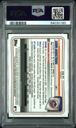 2020 BOWMAN DRAFT CHROME DRAFT PICKS AUTOS PETE CROW-ARMSTRONG #/499 PSA 10 - Image 2