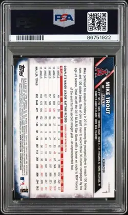 2016 Topps Chrome Mike Trout Jumping Refractor PSA 10 - Image 2