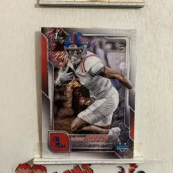 2025 Bowman Chrome University De'Zhaun Stribling #182 White Shimmer /15 - Image 2