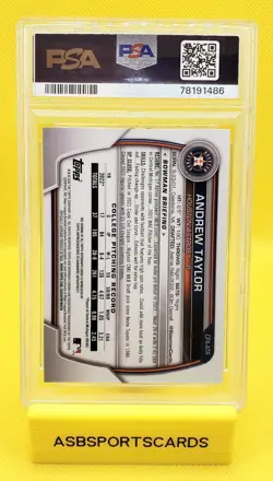 2023 Bowman Chrome Andrew Taylor 1st RC Auto Green Shimmer Ref #30/99 PSA 9 🆎 - Image 2