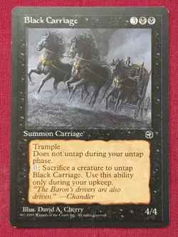 Magic The Gathering HOMELANDS BLACK CARRIAGE black card MTG - Image 1
