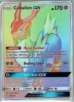Cobalion GX 189/181 SM - Team Up - Pokemon Card - NM - Image 1