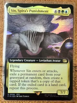 Magic MTG Final Fantasy - Sin, Spira's Punishment EXTENDED ART FOIL 0508 - Image 1